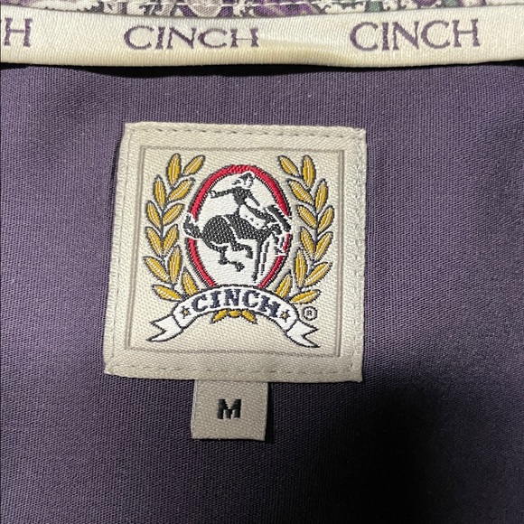 Cinch Rich Purple Shirt with Logo Men’s Size M All Cotton - Picture 2 of 5